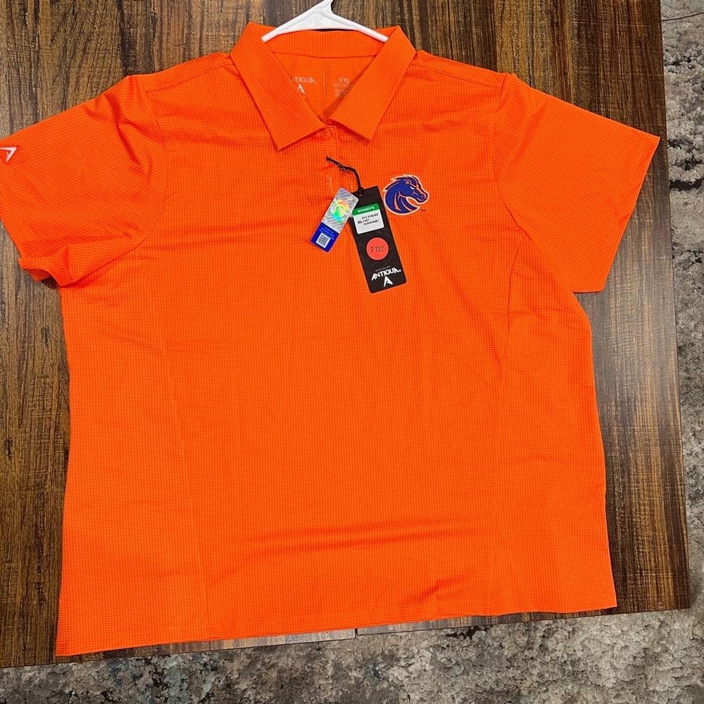 NWTs Women’s XXL Antigua Boise State Broncos Bright Orange Polo Shirt